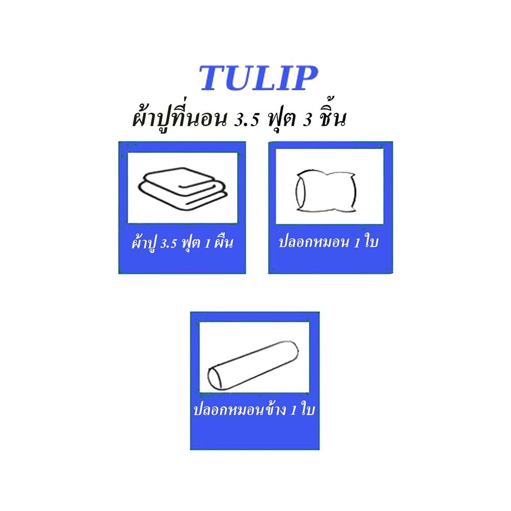 ชุดผ้าปูที่นอน 3.5 ฟุต 3 ชิ้น TULIP DELIGHT 60014-DL100