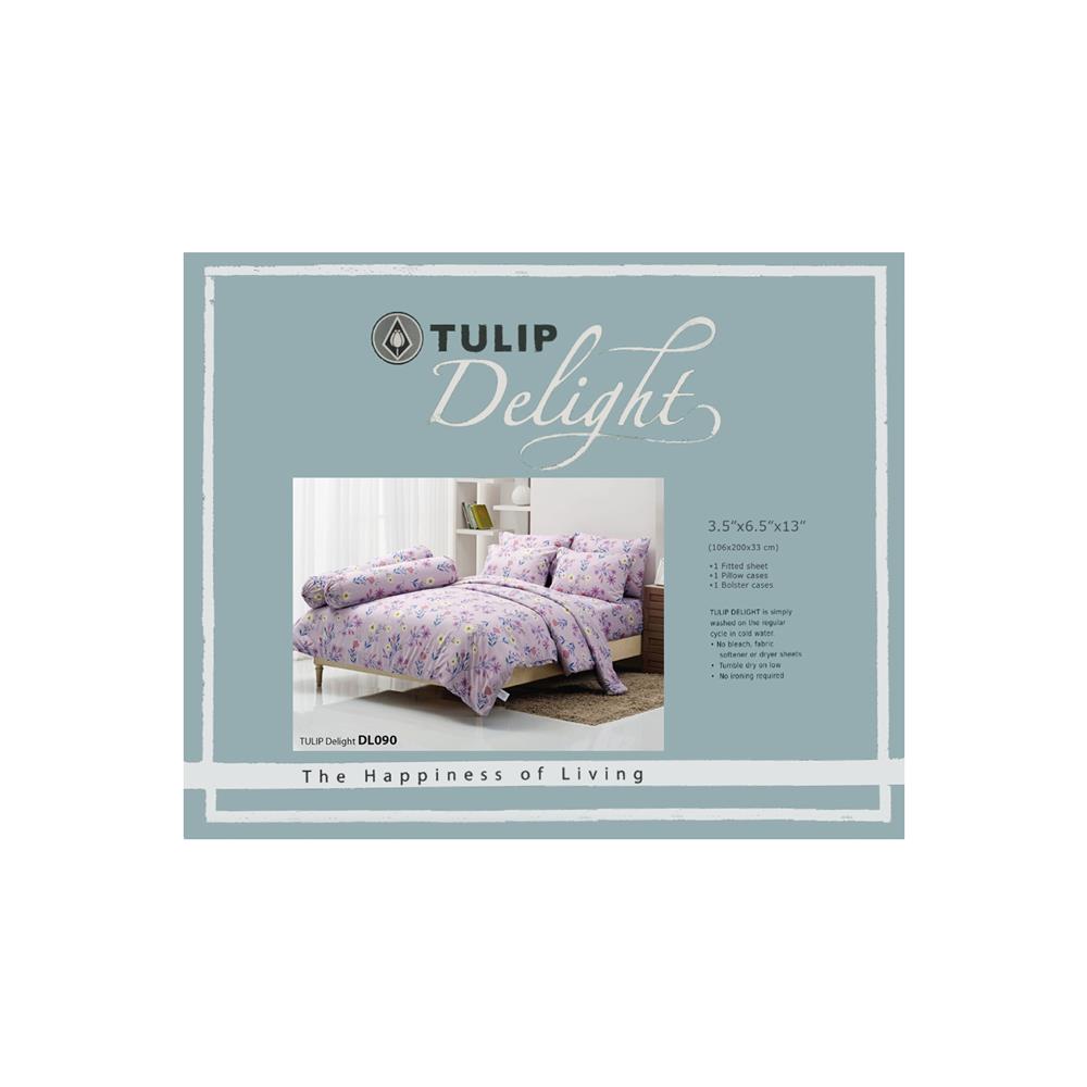 ชุดผ้าปูที่นอน 3.5 ฟุต 3 ชิ้น TULIP DELIGHT 60014-DL090