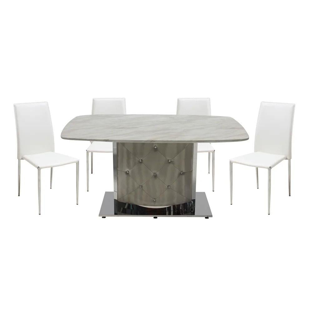 ชุดโต๊ะทานข้าว 4 ที่นั่ง SB FURNITURE AIMON/YINTA สีขาว