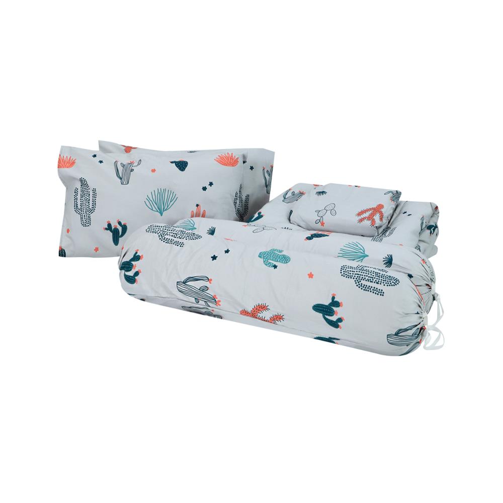 ชุดผ้าปูที่นอน 6 ฟุต 6 ชิ้น ME LIVING CACTUS สีเทา