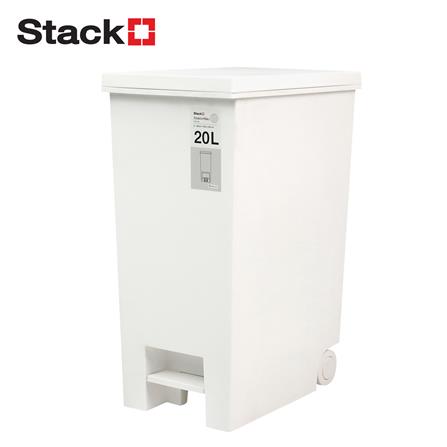 ถังขยะเหยียบเหลี่ยม STACKO MONO 20 ลิตร สีขาว_0