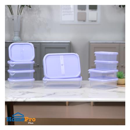 ชุดกล่องอาหาร SET 20 ชิ้น รวมฝา KECH สีม่วง_5