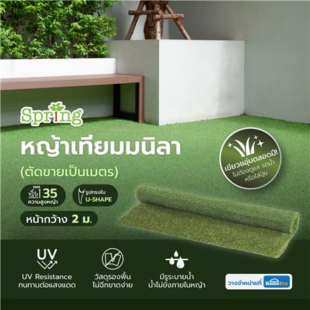 หญ้าเทียมมนิลา ความสูงหญ้า 35 มม. หน้ากว้าง 2 ม. SPRING (ตัดขายเป็นเมตร)_4