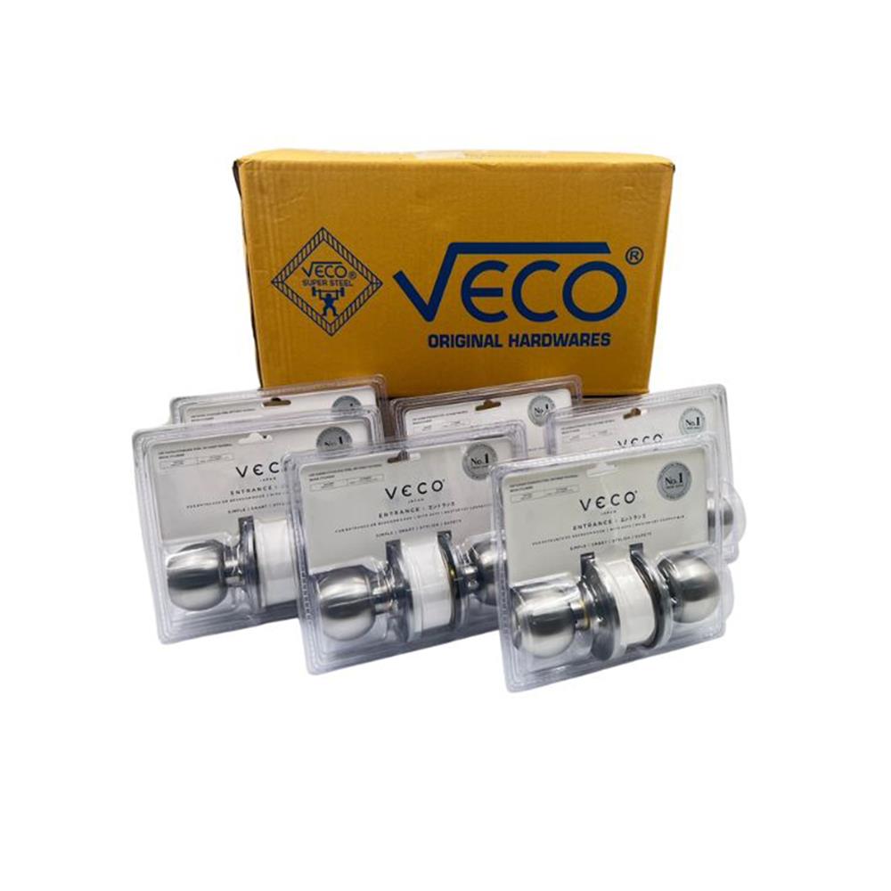 ลูกบิดห้องน้ำ หัวกลม VECO 2871 สีสเตนเลส 6 แพ็ก/ลัง