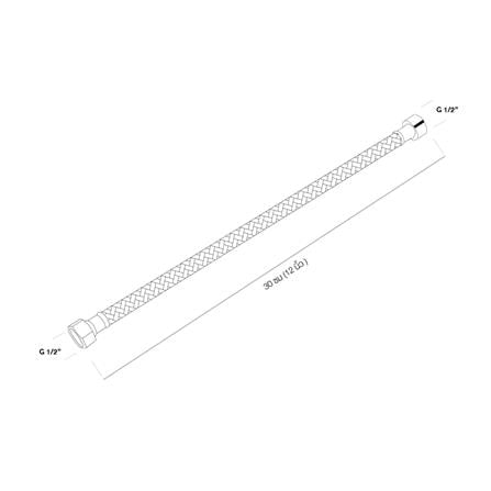 สายน้ำดีสเตนเลสน้ำอุ่น-น้ำเย็น TOTO S285TTR 12 นิ้ว_1