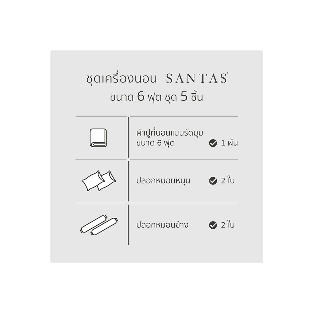 ผ้าปูที่นอน 6 ฟุต 5 ชิ้น SANTAS FLAGSTONE GR