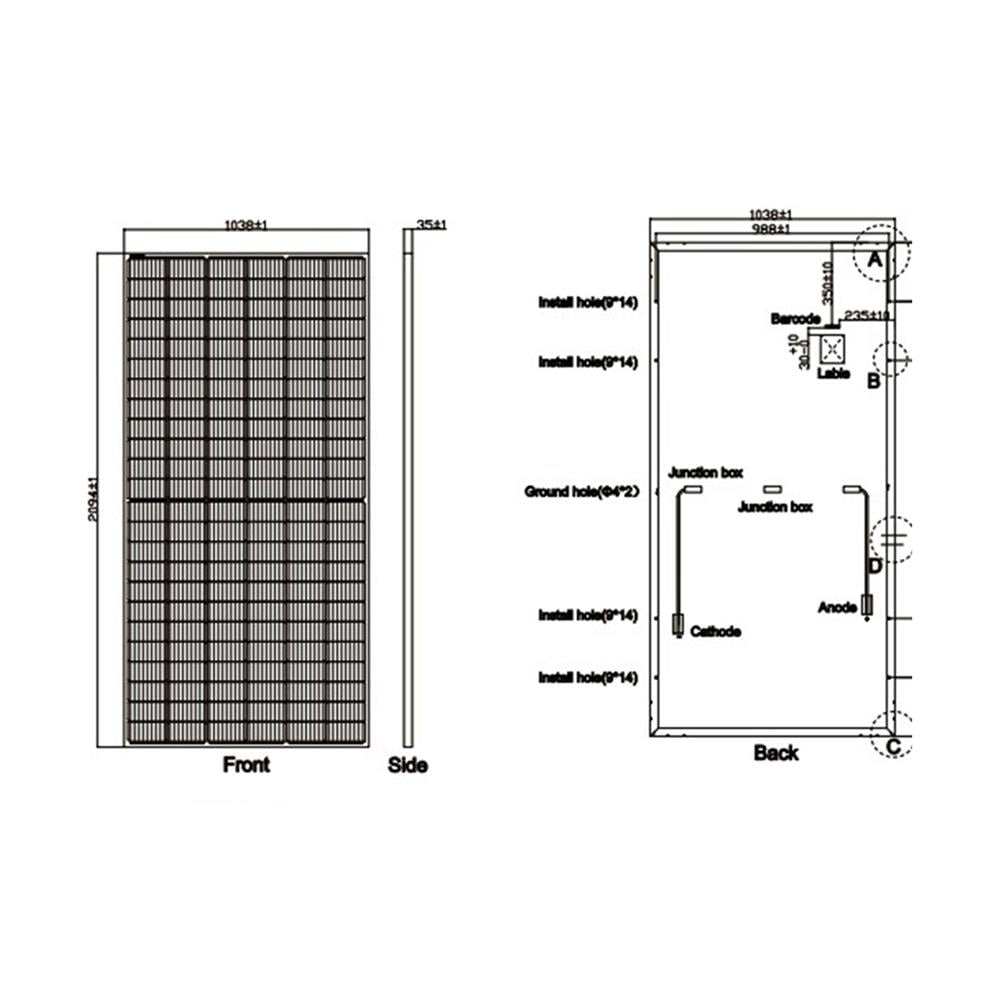 แผงโซลาร์เซลล์ 450 วัตต์ MONO HALF CELL P-TYPE OSDA