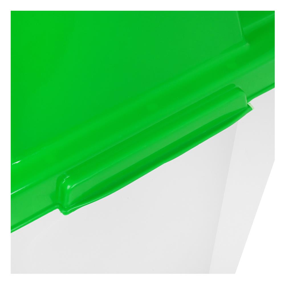 ถังขยะเหลี่ยมฝาสวิง ACCO 40 ลิตร สีเขียว/ใส