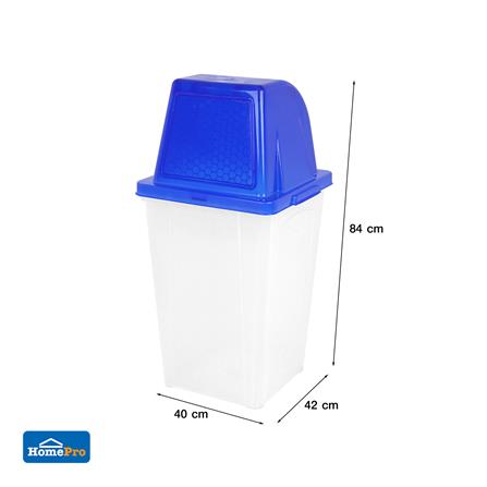 ถังขยะเหลี่ยมฝาสวิง ACCO 60 ลิตร สีน้ำเงิน/ใส_6