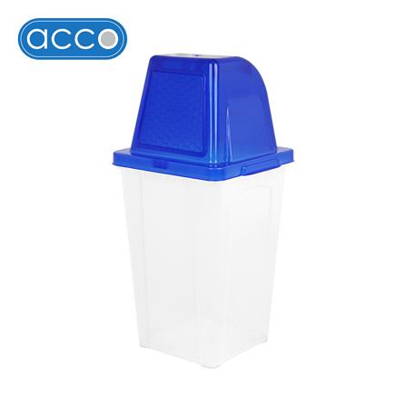 ถังขยะเหลี่ยมฝาสวิง ACCO 40 ลิตร สีน้ำเงิน/ใส_0