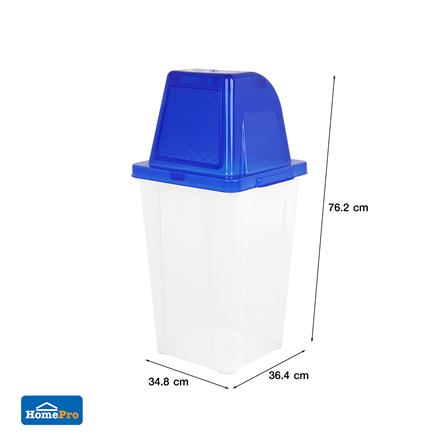 ถังขยะเหลี่ยมฝาสวิง ACCO 40 ลิตร สีน้ำเงิน/ใส_6