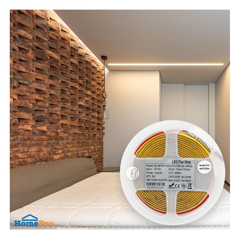 ไฟเส้น LED L&E 12 วัตต์ IP20 3 เมตร WARM WHITE