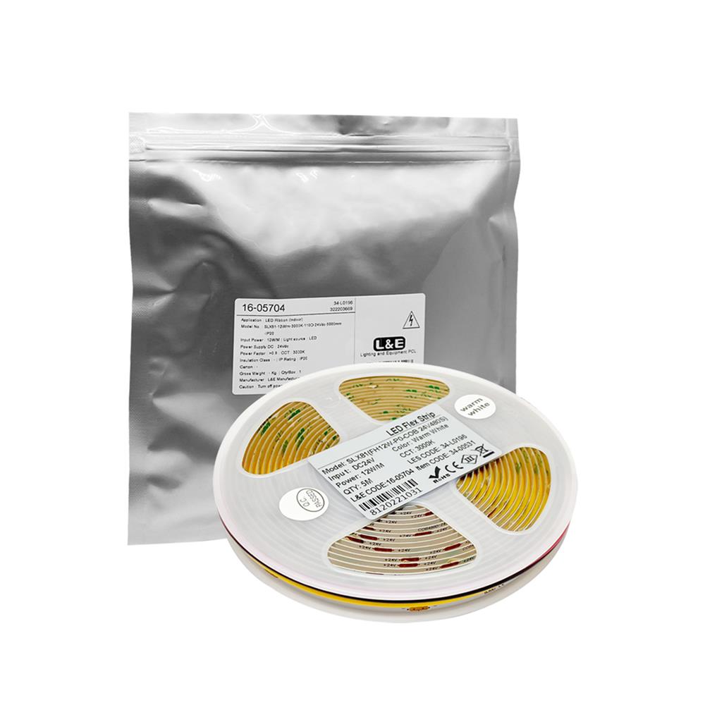ไฟเส้น LED L&E 12 วัตต์ IP20 5 เมตร WARM WHITE
