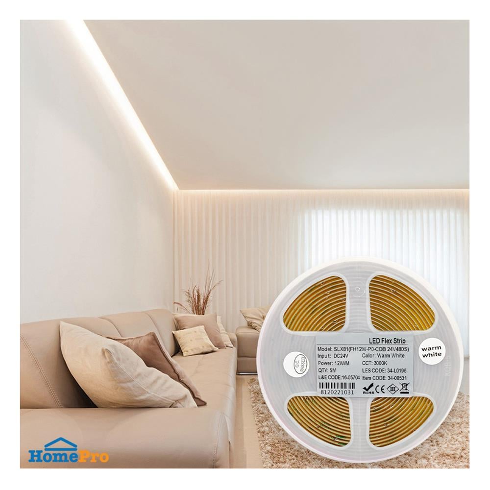 ไฟเส้น LED L&E 12 วัตต์ IP20 5 เมตร WARM WHITE