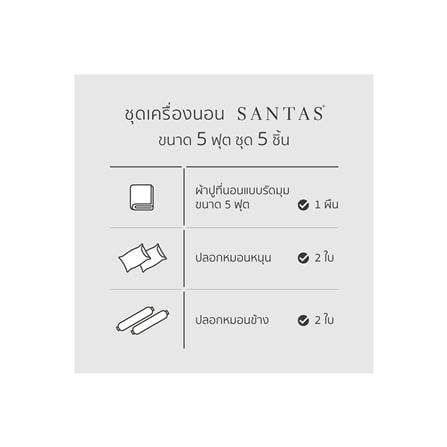 ชุดผ้าปูที่นอน 5 ฟุต 5 ชิ้น SANTAS MARVY GR_6