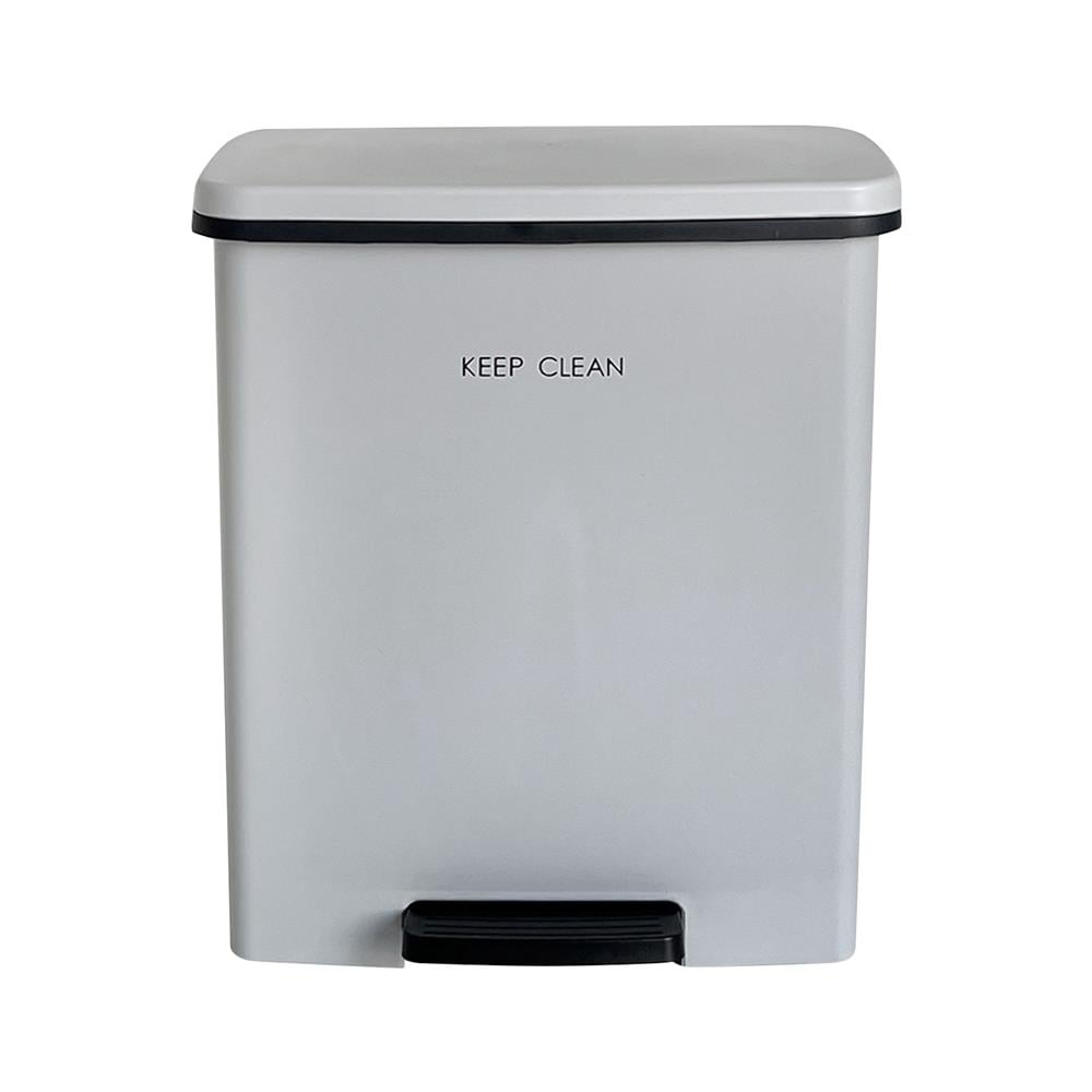 ถังขยะเหยียบเหลี่ยม DKW SOFT CLOSE 10 ลิตร สีเทา