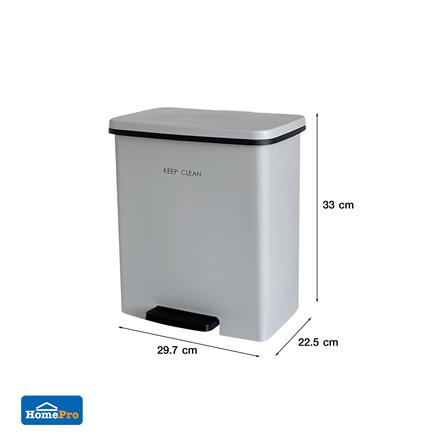 ถังขยะเหยียบเหลี่ยม DKW SOFT CLOSE 10 ลิตร สีเทา_7