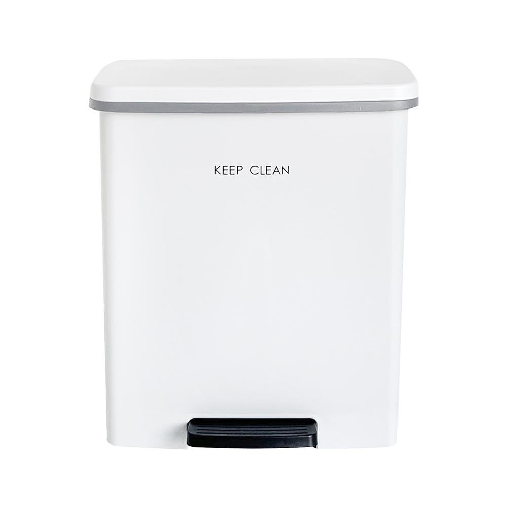 ถังขยะเหยียบเหลี่ยม DKW SOFT CLOSE 10 ลิตร สีขาว