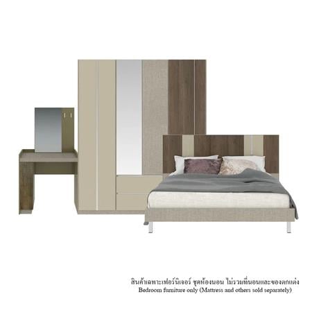 ชุดห้องนอน 6 ฟุต SB FURNITURE ESTANO 59020364 สีทอร์โทร่า_0