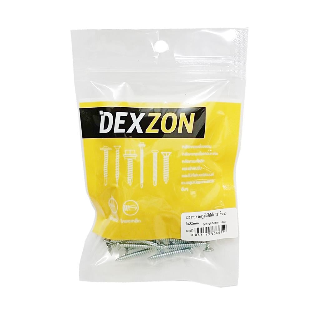 สกรูยึดไม้ฝามีปีก DEXZON TF 7x32 มม. (แพ็ก 100 ชิ้น)