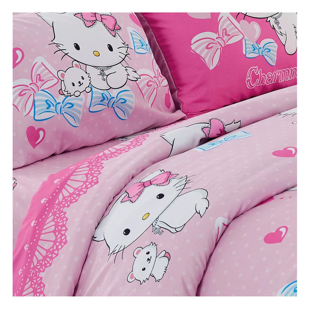 ชุดผ้าปูที่นอน 5 ฟุต 6 ชิ้น TULIP CHARMMY KITTY 60205-DLC123