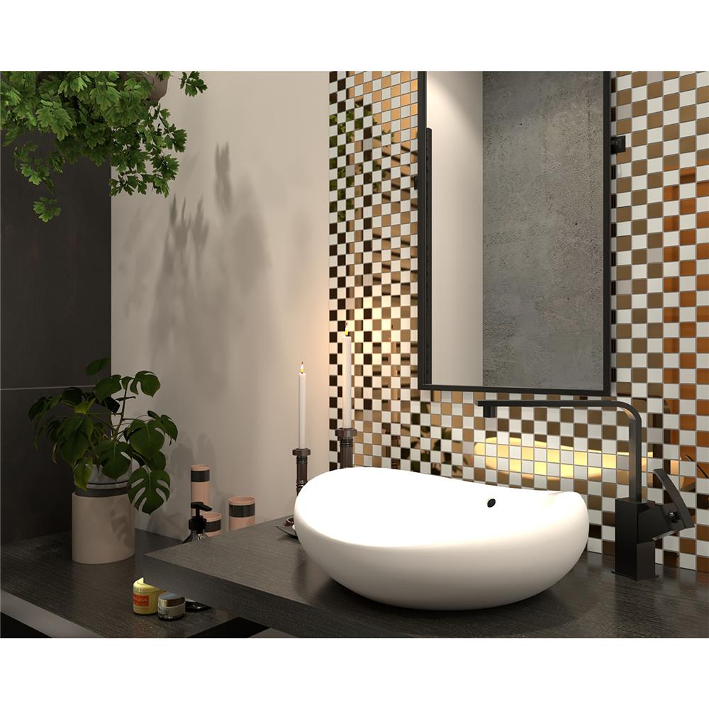โมเสคแก้ว 30x30 ซม. GLASCERA แชคเกอร์ ไวท์ สีขาวทอง