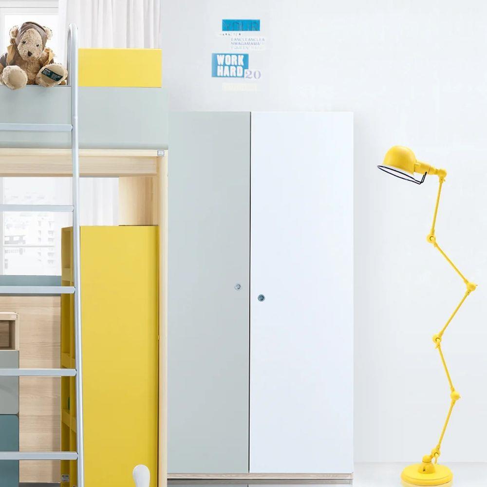 ตู้เสื้อผ้า 2 บานเปิด SB FURNITURE KIDZIO 19106658 120 ซม. สีเทา/ขาว