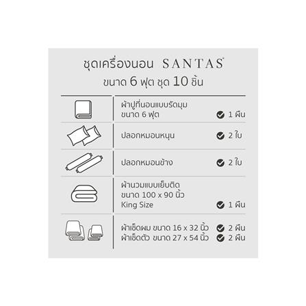 ชุดผ้าปูที่นอน 6 ฟุต 10 ชิ้น  SANTAS MAYFLOWER PI_8