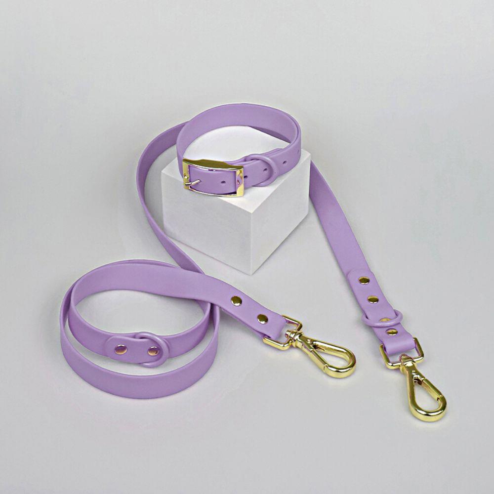 เซ็ตปลอกคอสัตว์เลี้ยง พร้อมสายจูง CLAWSET LET'S GO ไซซ์ S สี Lavender