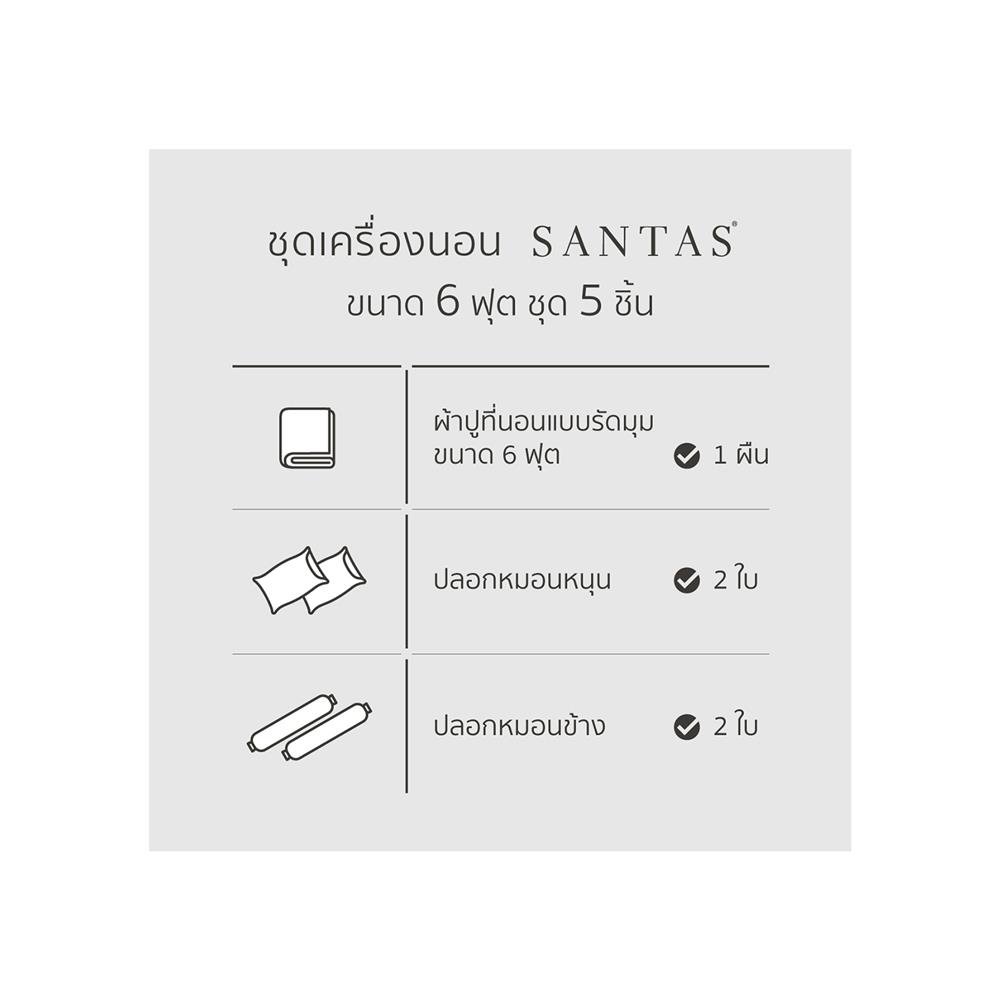 ชุดผ้าปูที่นอน 6 ฟุต 5 ชิ้น SANTAS RUGOSA PI