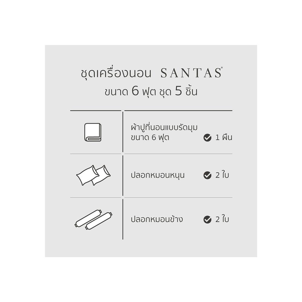 ชุดผ้าปูที่นอน 6 ฟุต 5 ชิ้น SANTAS CRAYOLA CR