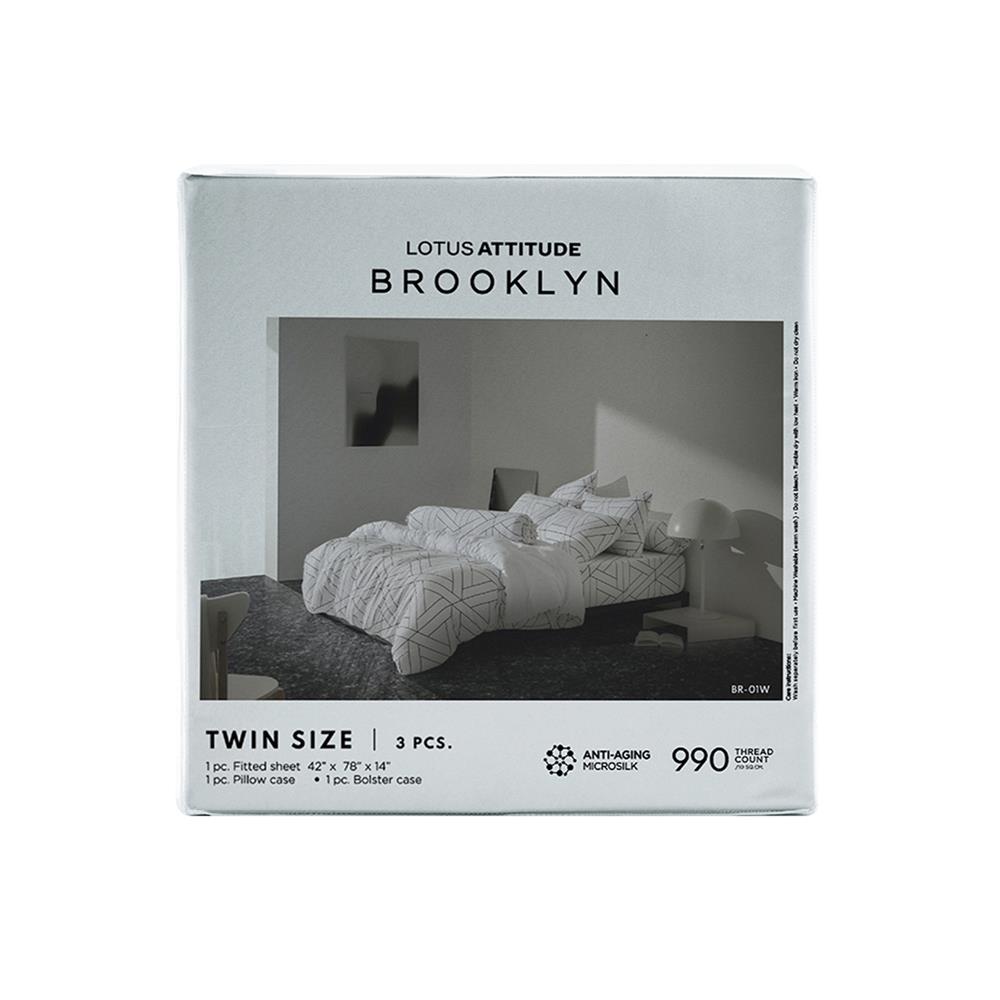 ชุดผ้าปูที่นอน 3.5 ฟุต 3 ชิ้น LOTUS BROOKLYN BR-01W