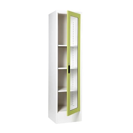 ตู้เหล็กสูงบานเปิดกระจก KIOSK LT-004 GR สีขาว/เขียว_2