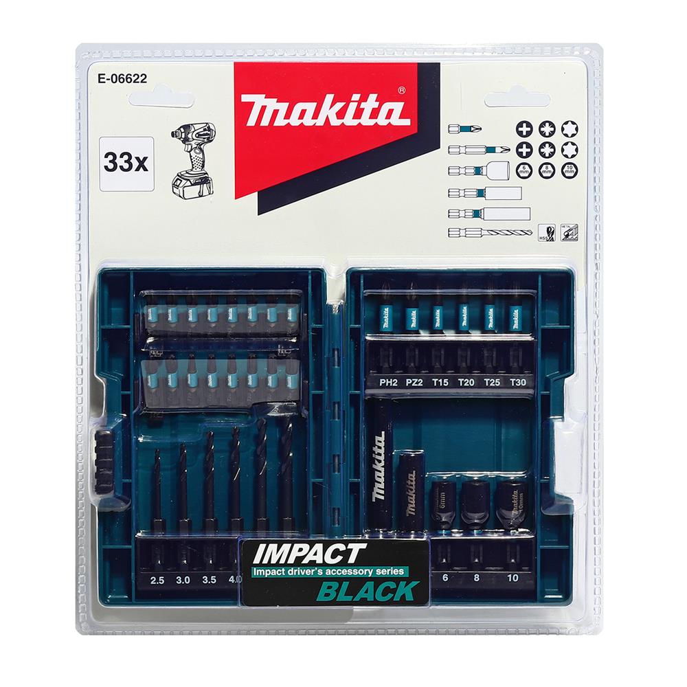 ชุดดอกไขควง พร้อมกล่อง MAKITA E-06622 33 ชิ้น