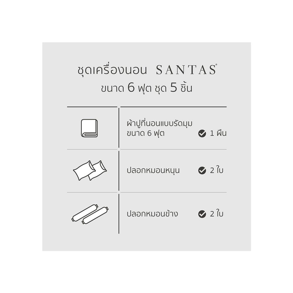ชุดผ้าปูที่นอน 6 ฟุต 5 ชิ้น SANTAS GROVE GN