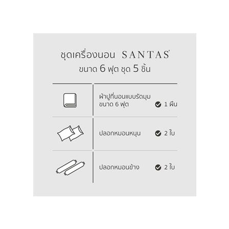 ชุดผ้าปูที่นอน 6 ฟุต 5 ชิ้น SANTAS GROVE GN_6