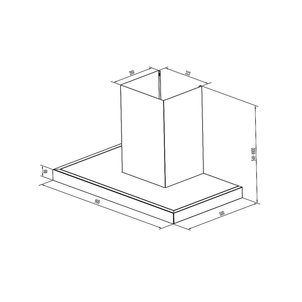 เตาฝัง+เครื่องดูดควัน LINEA GQ73 2G+LDH TC 90.1