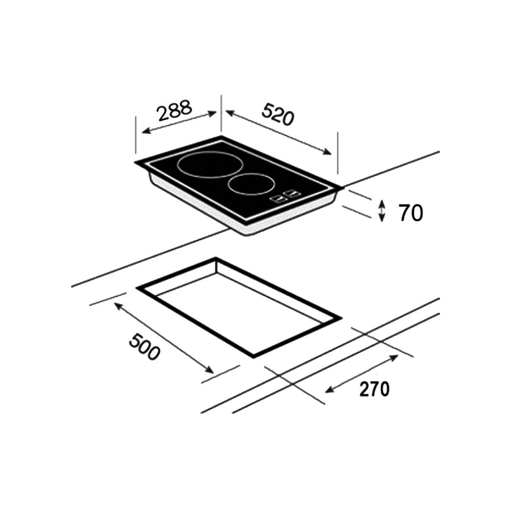 เตาฝังเซรามิก TEKA VE2 FRAMELESS_NK V02 30 ซม.