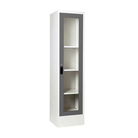 ตู้เหล็กสูงบานเปิดกระจก KIOSK LT-004 G1 สีเทา_1
