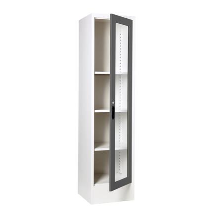 ตู้เหล็กสูงบานเปิดกระจก KIOSK LT-004 G1 สีเทา_2