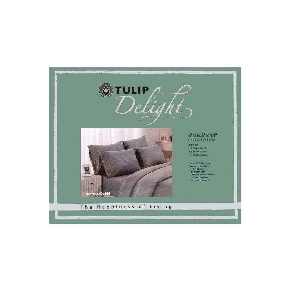 ชุดผ้าปูที่นอน 5 ฟุต 5 ชิ้น TULIP DELIGHT 60057-DL566