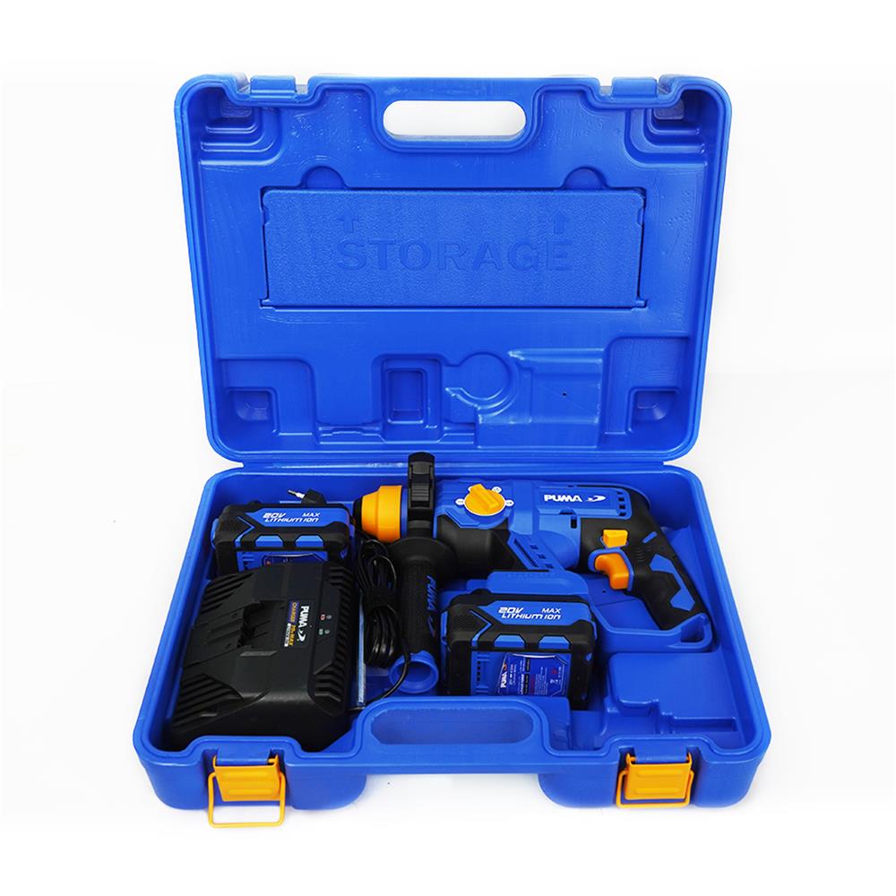 ชุุดสว่านโรตารี่และเครื่องเจียรไร้สาย (พร้อมแบตเตอรี่และแท่นชาร์จ) PUMA PM-260BL+PM-490BL 20 โวลต์