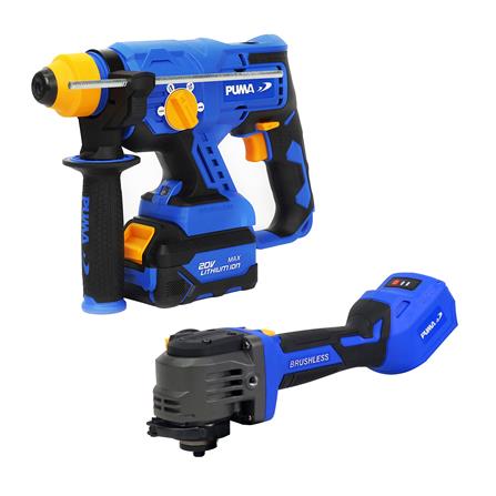 ชุุดสว่านโรตารี่และเครื่องเจียรไร้สาย (พร้อมแบตเตอรี่และแท่นชาร์จ) PUMA PM-260BL+PM-490BL 20 โวลต์_0