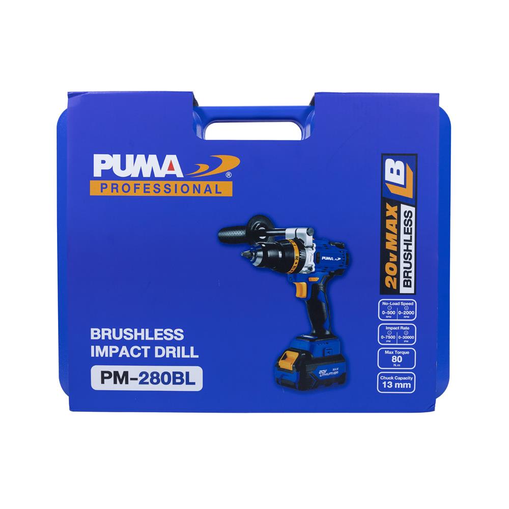 สว่านกระแทกไร้สาย (พร้อมแบตเตอรี่) PUMA PM-280 20 โวลต์