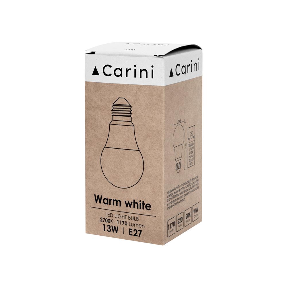 หลอด LED CARINI A65 ECOLIFE 13 วัตต์ WARM WHITE E27