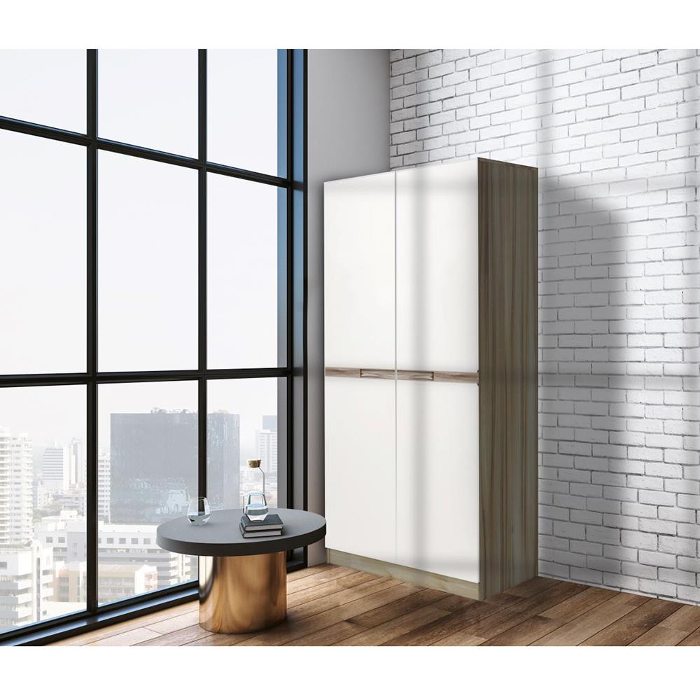 ตู้เสื้อผ้า BURO ANTARES WO 100B/D05 100 ซม. สีอโรม่าโอ๊ค/ขาว