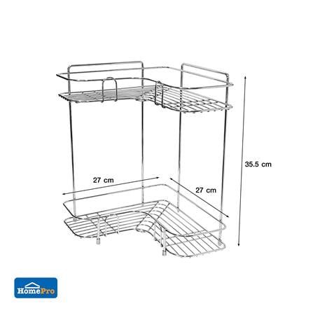 ชั้นเข้ามุมโครเมียม 2 ชั้น ทรงแอล ME LIVING CROMO 27x27x35.5 ซม._5