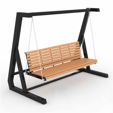ชิงช้า 3 ที่นั่ง BUA DESIGN WINTER ECO WOOD สีไม้ธรรมชาติ/ดำ_1