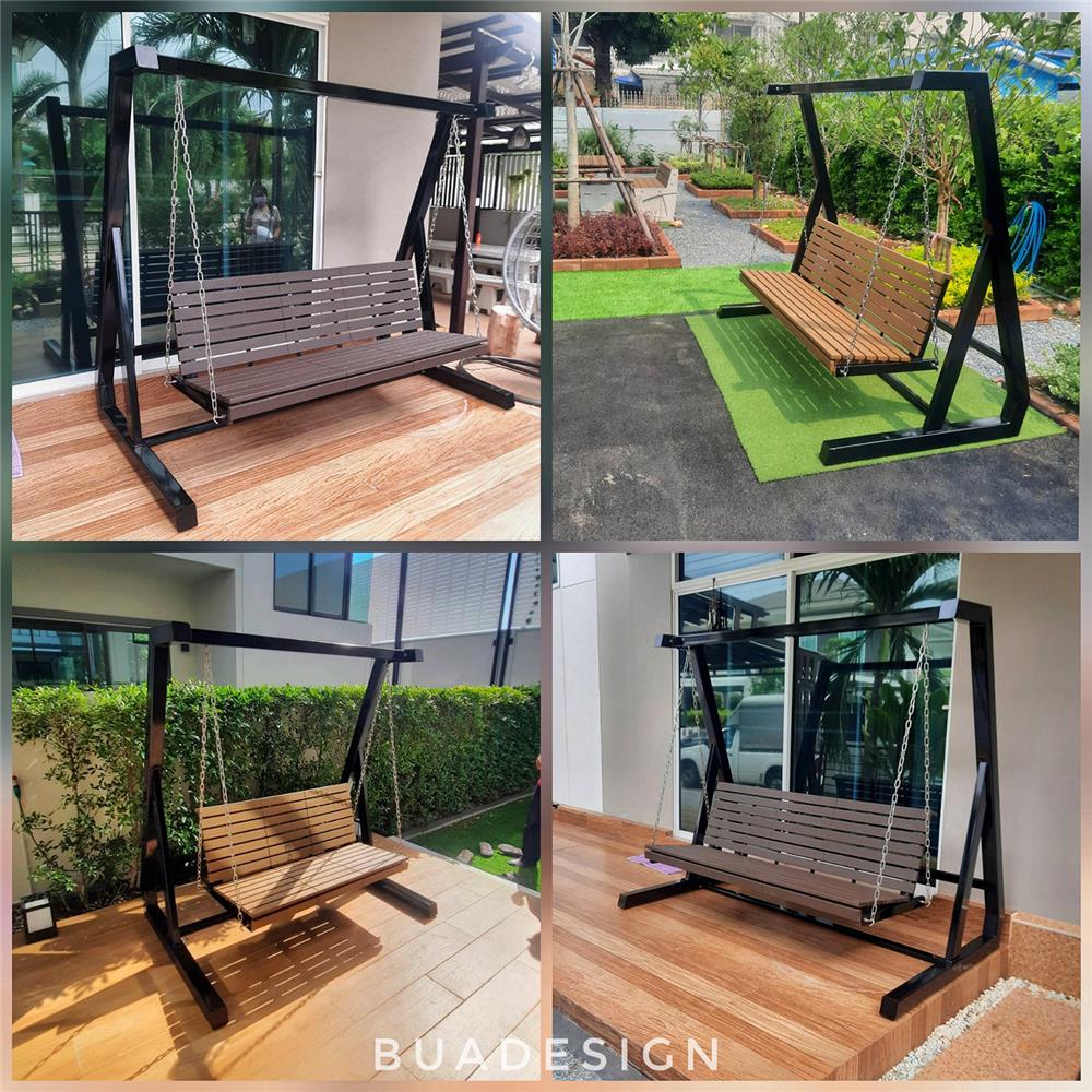 ชิงช้า 3 ที่นั่ง BUA DESIGN WINTER ECO WOOD สี OAK/ดำ