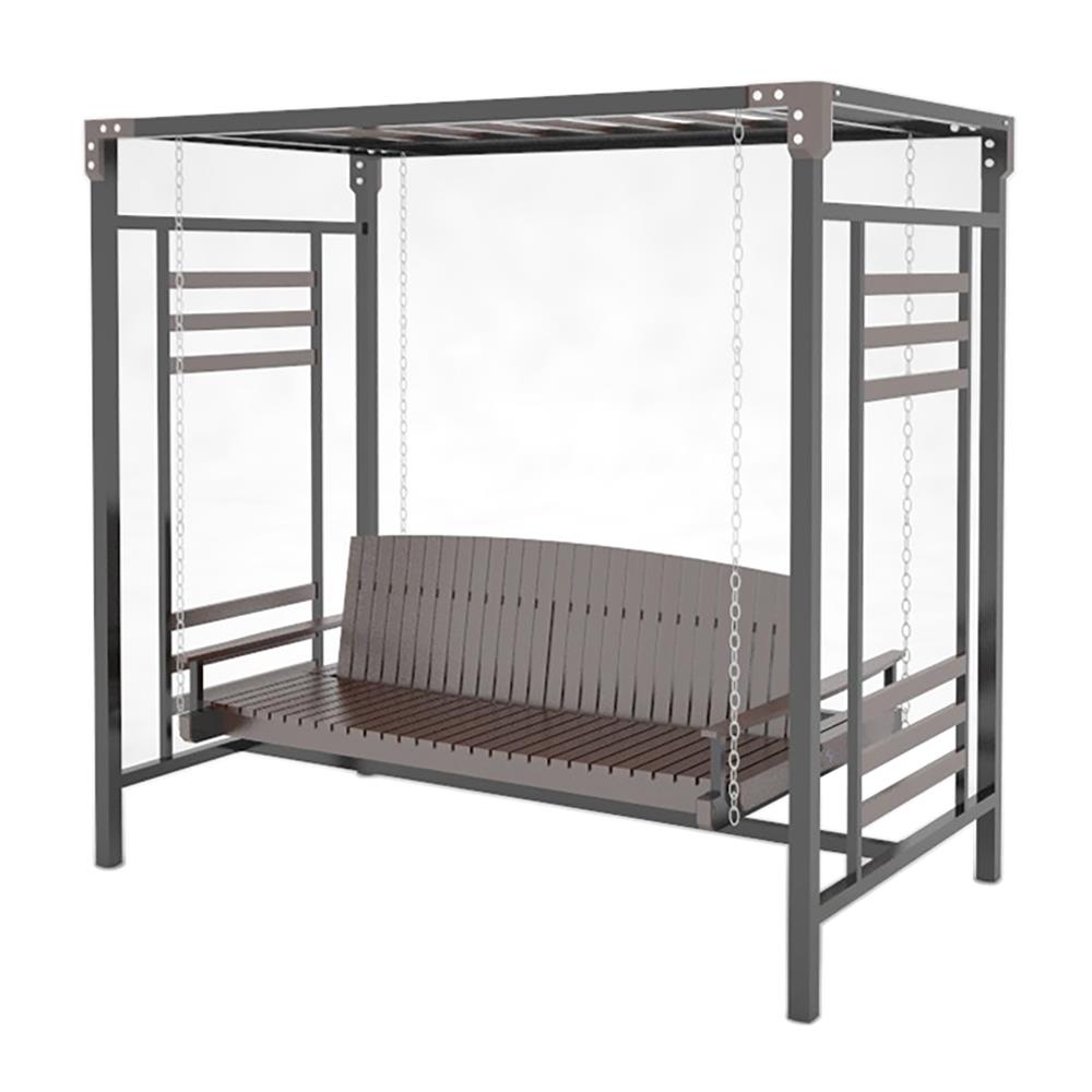 ชิงช้า 3 ที่นั่ง BUA DESIGN SPRING ECO WOOD สี OAK/ดำ